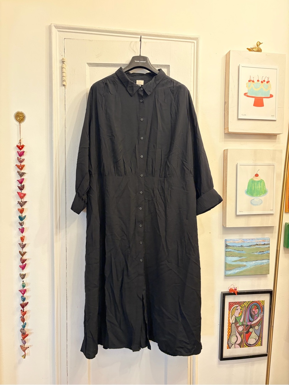 Target a new day Black Midi Button-Front Shirt Dress